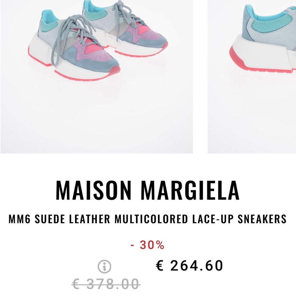 Maison Margiela MM6 - Suede Leather Multi-colored Lace Up Sneakers